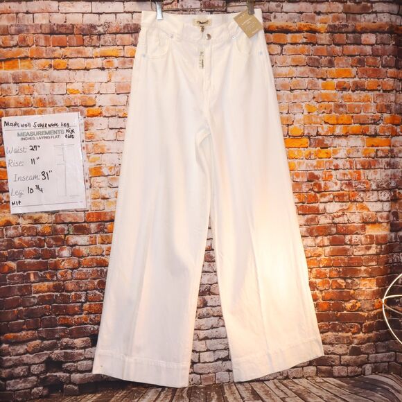 Madewell Slim Fit Superwide High‑Rise Trousers Women’s Size 27 High Waisted - Picture 1 of 10